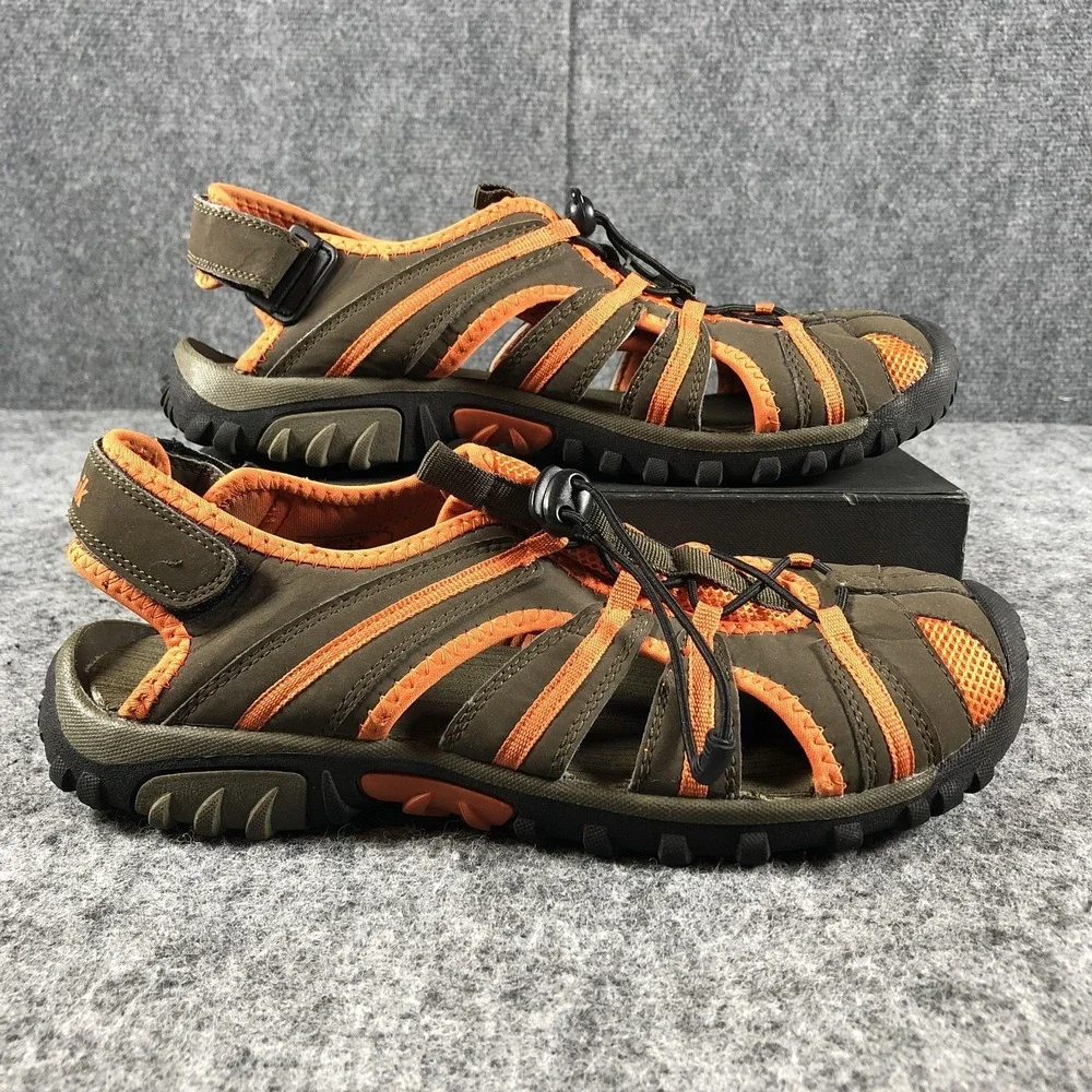 Kamik Escape Sandals Mens Size 8 Olive Orange Closed Toe Hiking‎ Water HK0125